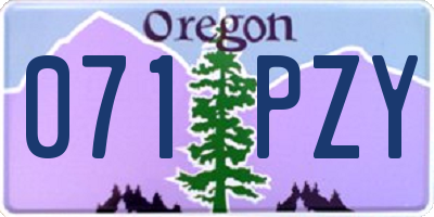 OR license plate 071PZY