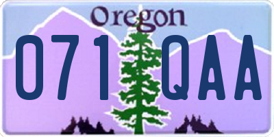 OR license plate 071QAA