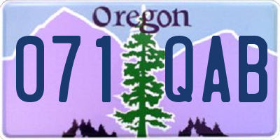 OR license plate 071QAB