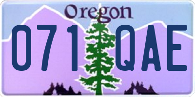 OR license plate 071QAE