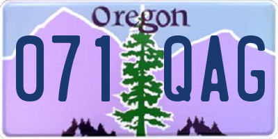 OR license plate 071QAG