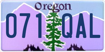OR license plate 071QAL