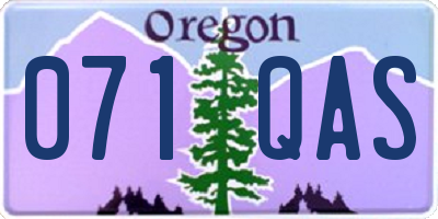 OR license plate 071QAS