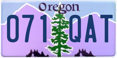 OR license plate 071QAT