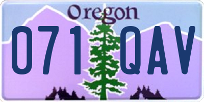 OR license plate 071QAV