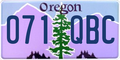 OR license plate 071QBC
