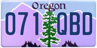 OR license plate 071QBD