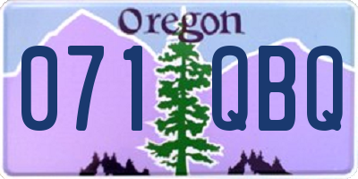 OR license plate 071QBQ