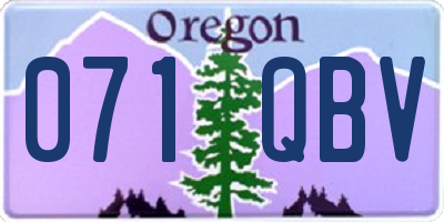 OR license plate 071QBV