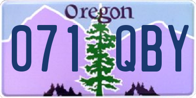 OR license plate 071QBY