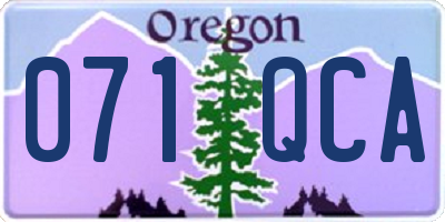 OR license plate 071QCA