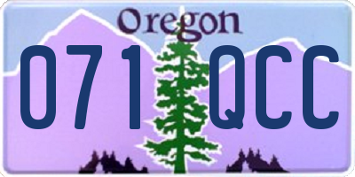 OR license plate 071QCC