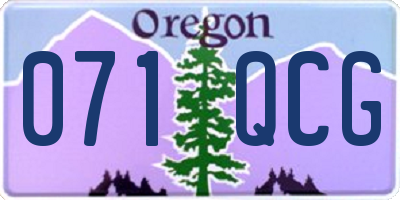 OR license plate 071QCG