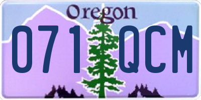 OR license plate 071QCM