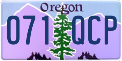 OR license plate 071QCP