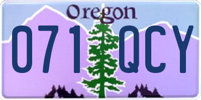 OR license plate 071QCY