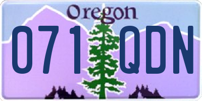 OR license plate 071QDN