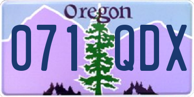 OR license plate 071QDX