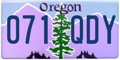 OR license plate 071QDY