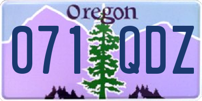OR license plate 071QDZ