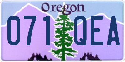 OR license plate 071QEA