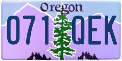 OR license plate 071QEK