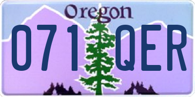 OR license plate 071QER