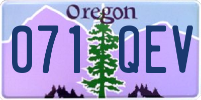 OR license plate 071QEV