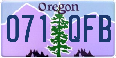OR license plate 071QFB
