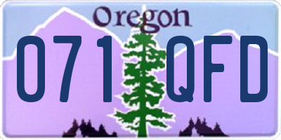 OR license plate 071QFD