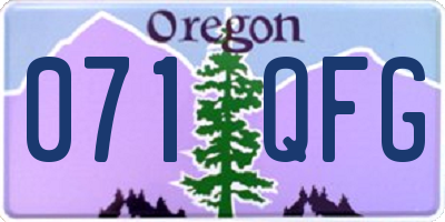 OR license plate 071QFG