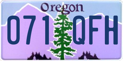 OR license plate 071QFH