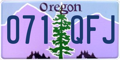 OR license plate 071QFJ