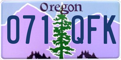 OR license plate 071QFK