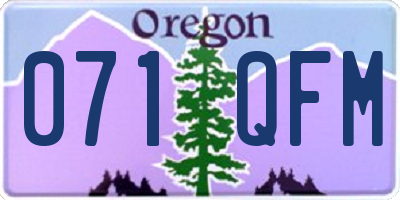 OR license plate 071QFM