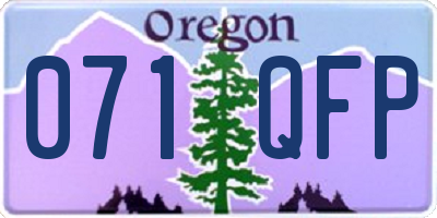 OR license plate 071QFP