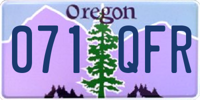 OR license plate 071QFR