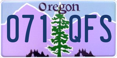 OR license plate 071QFS