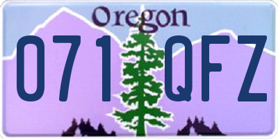 OR license plate 071QFZ