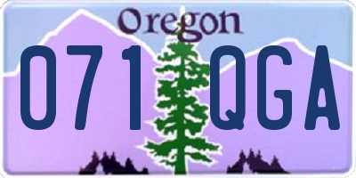 OR license plate 071QGA