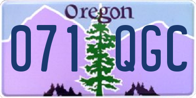 OR license plate 071QGC