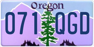 OR license plate 071QGD