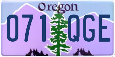 OR license plate 071QGE
