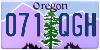 OR license plate 071QGH