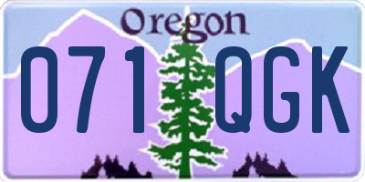 OR license plate 071QGK