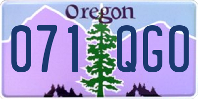 OR license plate 071QGO