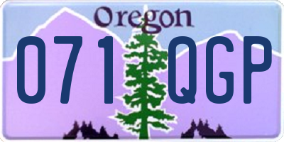 OR license plate 071QGP