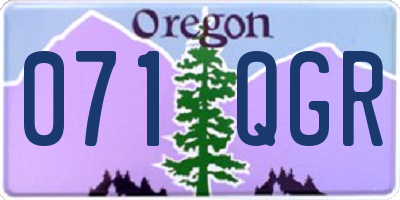 OR license plate 071QGR
