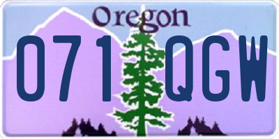 OR license plate 071QGW