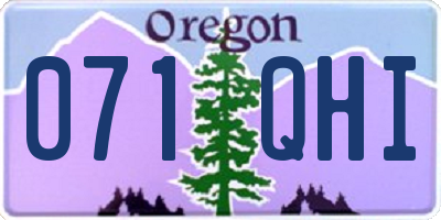 OR license plate 071QHI